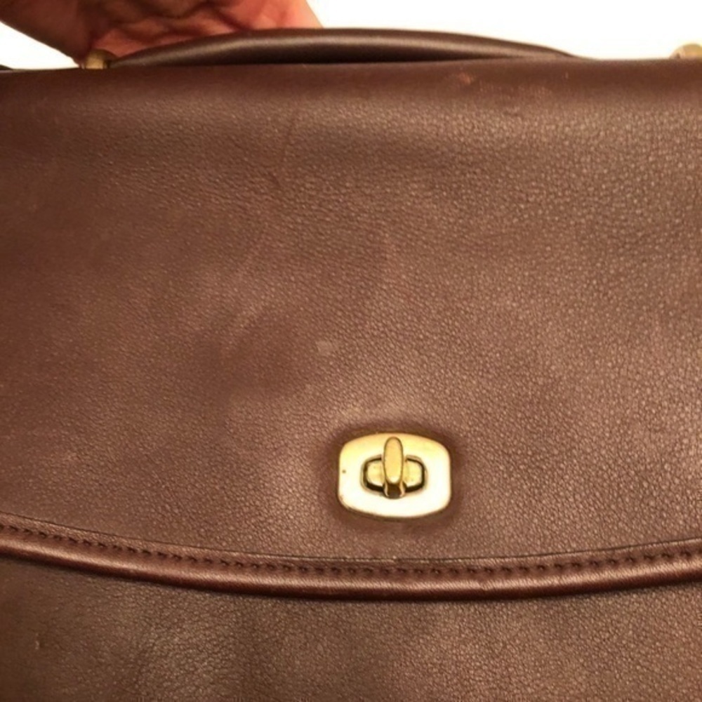 Coach vintage brown leather briefcase laptop bag - Picture 4 of 15
